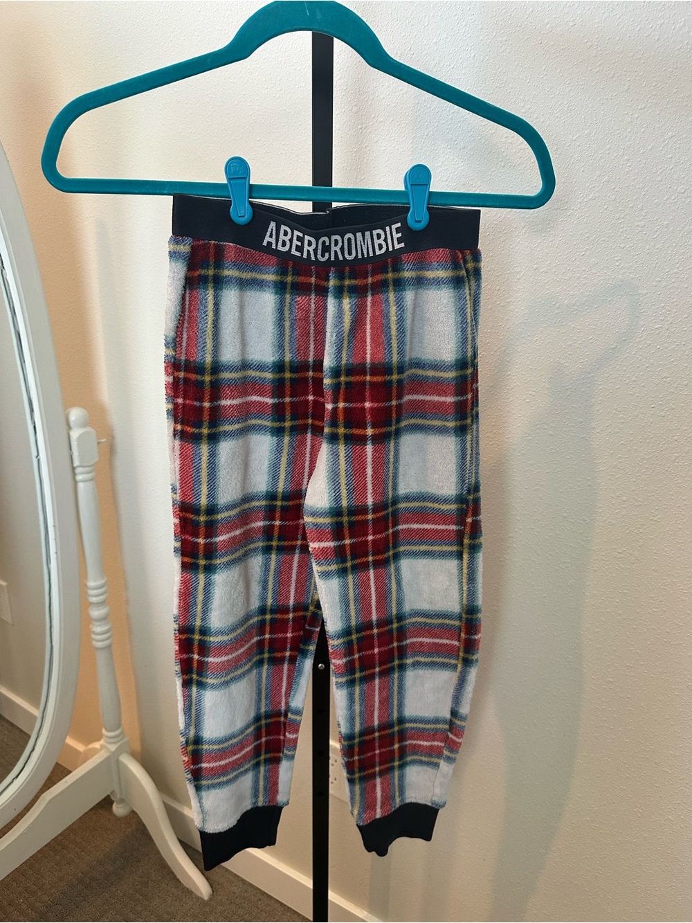 abercrombie kids Red and White Plaid Pajama Bottoms